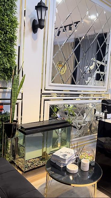 akvarium qızdırıcı: Dekorativ akvarium – qapaqlı, şüşə korpuslu, LED işıq lentli üst — 1