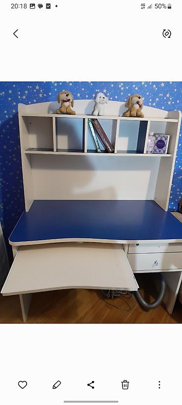 stol sekilleri: Uşaq/yeniyetmə otağı üçün funksional yazı və kompüter masası - Rəng — 1