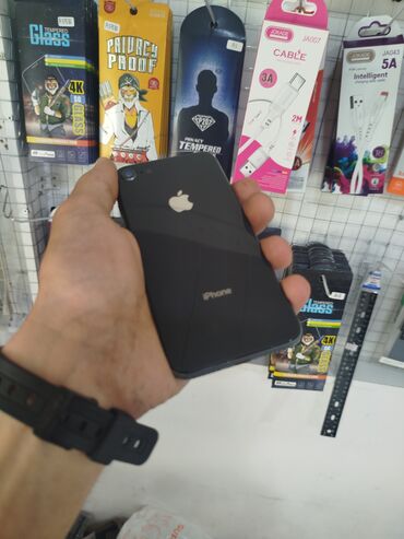 Qazanlar: IPhone 8, 64 GB, Black Titanium, Barmaq izi, Simsiz şarj