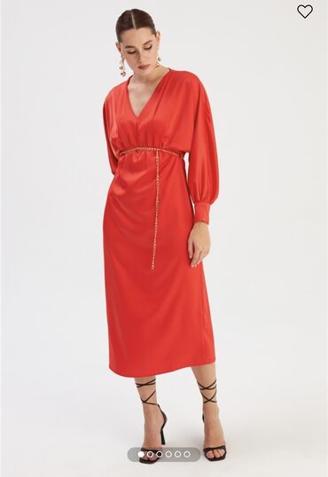 атлас платье: Вечернее платье, Длинная модель, Атлас, С рукавами, M (EU 38)