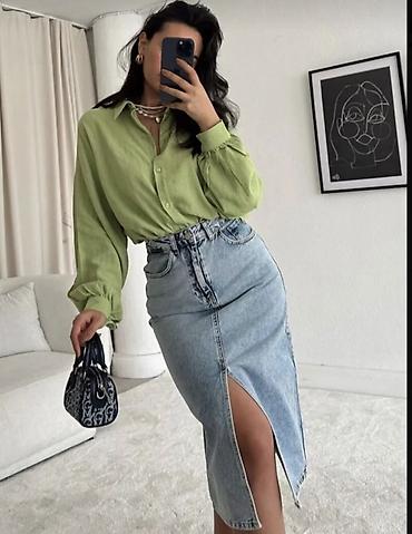 mini etek: Midi Ətək, Trendyolmilla, Cins, M — 2
