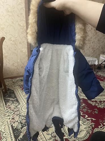 Kombinezonlar: Uşaq üçün qış kombinezonu - Rəng: tünd mavi - Model: kapüşonlu — 2