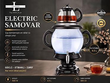maca cayı: Elektrikli samovar 🚩Longer firmasından möhtəşəm samavar. 🟦Material — 3