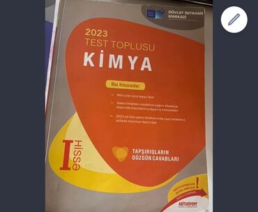 Kimya: 2023-cü il üçün nəzərdə tutulmuş kimya test toplusu. Kitabda müxtəlif