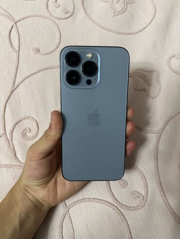 недорогие компьютеры: IPhone 13 Pro, Колдонулган, 256 ГБ, Blue Titanium, Коргоочу айнек, Каптама, 100 %