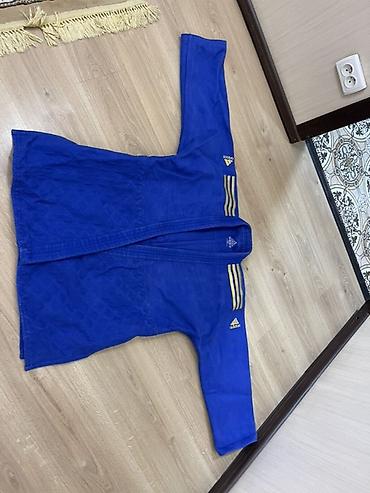 пояса дзюдо: Синее кимоно для дзюдо Adidas Champion + штаны Вверх лицензионный - — 2