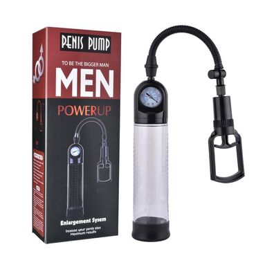 помпы для члена: Penis Pump POWERUP (с монометром) Вакуумная помпа для мужчин