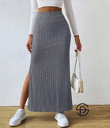 Suknje: 🔥Rebrasta ženska maxi suknja sa visokim strukom
✅1450 din — 1