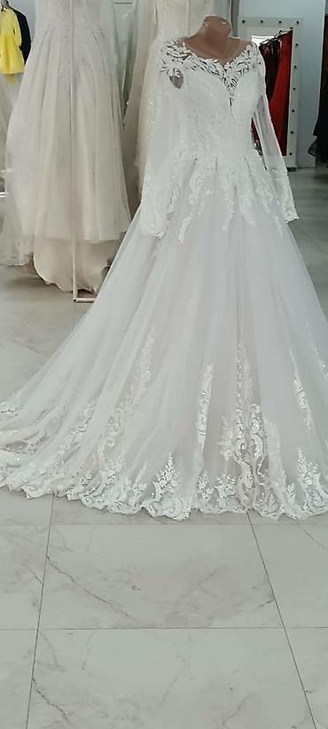 Свадебные платья: Свадебное платье, Закрытое, Мусульманское, Открытая спина, Русалка, Б/у — 15