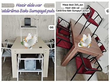 ofis stulları: Mətbəx üçün, Yeni, Açılmayan, Dördbucaq masa, 4 stul — 1