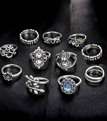 ринго тренд: Кольца шакектер в винтажном стиле 💍 Эффектный комплект из 11 — 6
