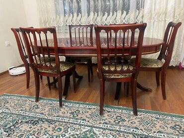 Masa və oturacaq dəstləri: Qonaq otağı üçün, İşlənmiş, Açılan, Oval masa — 9