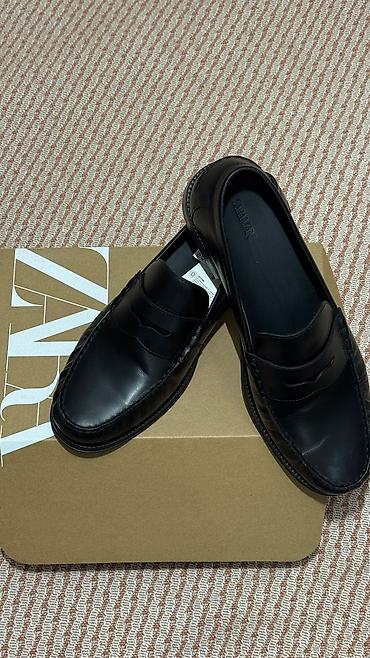 лоферы zara: Мужские туфли, 46, Zara, Новый, цвет - Черный, Самовывоз — 1