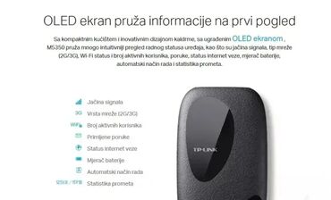 Modemi, ruteri i mrežni uređaji: AKCIJA #2635 Modem TP-LINK M5350 3G mobilni WiFi; Potpuno NOVO — 5