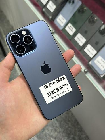 iphone 6s: IPhone 15 Pro Max, Б/у, 512 ГБ, Blue Titanium, Защитное стекло, Чехол, Кабель, В рассрочку, 90 % — 1