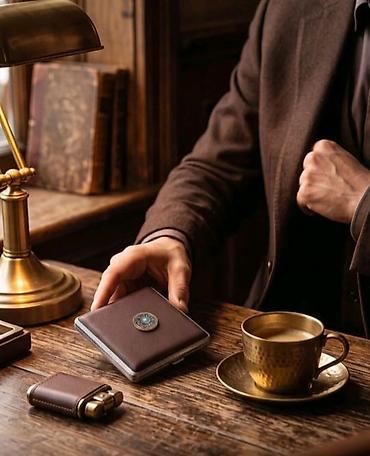 чехол на 8: Элегантный металлический портсигар в винтажном стиле - Материал — 4