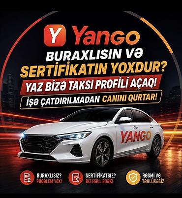 şexsi sürücü: Yango taksi profili açılması xidməti. Buraxılışı və ya sertifikatı — 1