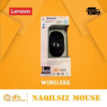 Mauslar: Lenovo Naqilsiz wifi Mouse Məhsul: Wifi Mouse Sürət: 2.4 Ghz Status