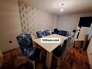 kukna mebili: Yemək masası dəsti – 6 stul + düzbucaqlı masa - Komplekt: 1 masa və 6 — 4