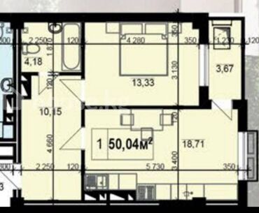 Продажа домов: 1 комната, 50 м², Элитка, 7 этаж, ПСО (под самоотделку)