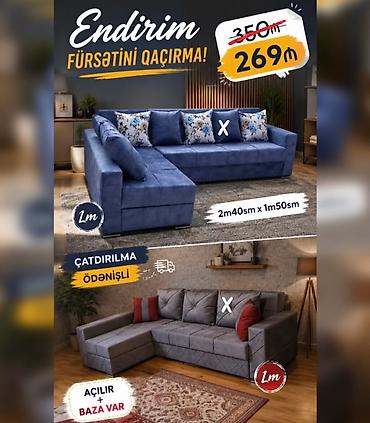 Sifarişlə ev mebeli: Künc divan, Bazalı, Açılan, Kitab — 1