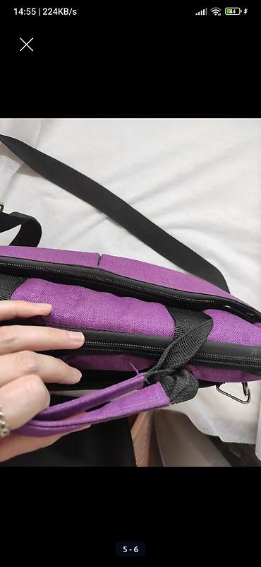 usta cantasi: Bənövşəyi rəngdə laptop çantası - 14–15.6 düymlük noutbuklar üçün — 4