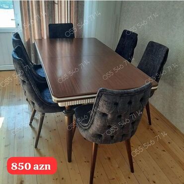 Masa və oturacaq dəstləri: Qonaq otağı üçün, Yeni, 6 stul