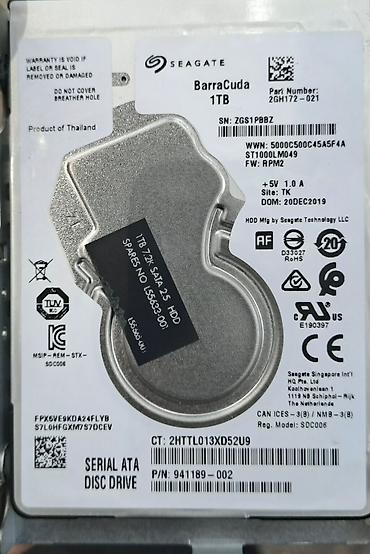 iphone adapter kabel: Islenmisdi 7 eded healti 100% Seagate BarraCuda 1TB 2.5" HDD - Model — 1