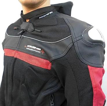 Sportska odeća: Moto jakna leather mesh titanium crno crvena Vrhunska jakna za motor — 9