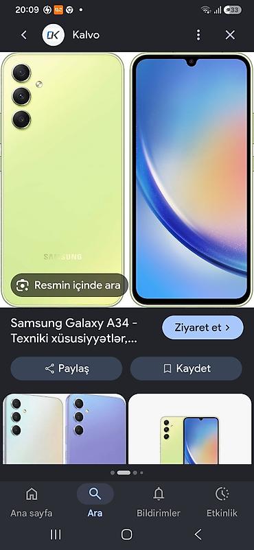 redmi pad qiymeti: Samsung Galaxy A34 5G, 128 GB, rəng - Yaşıl — 1
