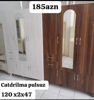 стильная прихожая мебель: Гардеробный шкаф, Новый, 3 двери, Распашной, Прямой шкаф, Азербайджан