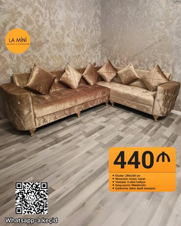 Divanlar: Künc divan, Açılan, Bazalı, Şəhərdaxili pulsuz çatdırılma