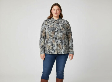 kapcie w zwierzaki: Kingfield, Women's blouse, size 4XL
