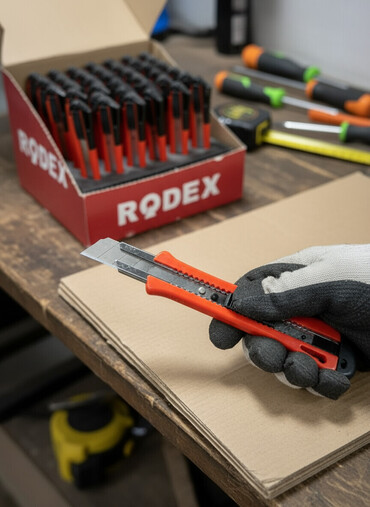 рюкзак для инструментов: Набор выдвижных канцелярских ножей Rodex, выполненных в красно-черной