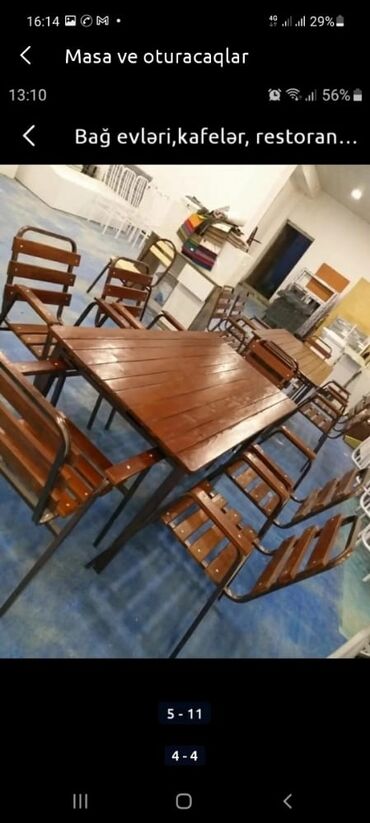 Bağ, çöl masa və oturacaq dəstləri: Bag heyet stol stlu cixdi satiwa toz boya ile kiraskalanir 4 neferik — 27