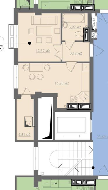 Продажа квартир: 1 комната, 40 м², Элитка, 6 этаж, ПСО (под самоотделку)