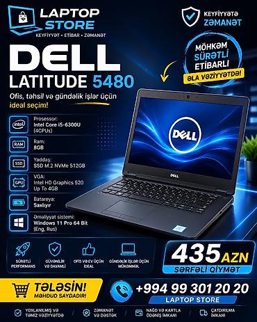 İşlənmiş Dell Latitude, 14 ", Intel Core i5, 512 GB, Rayonlara çatdırılma, Ünvandan götürmə, Pulsuz çatdırılma