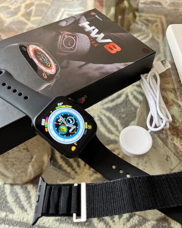 bw8 ultra smartwatch: İşlənmiş, Smart saat, Sensor ekran, rəng - Qara