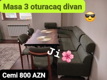 Dolablar: Künc divan və masa desti
