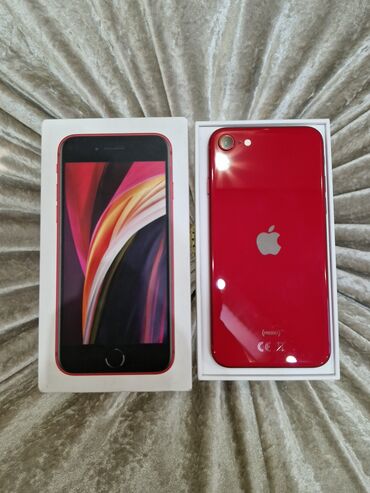 telefon sekilleri: IPhone SE 2020, 64 GB, Qırmızı, Barmaq izi, Simsiz şarj, Sənədlərlə