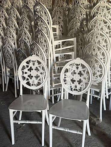 reception is elanlari: Ağ rəngli banket stulları – Ghost/Chiavari üslubu - Material: möhkəm — 3