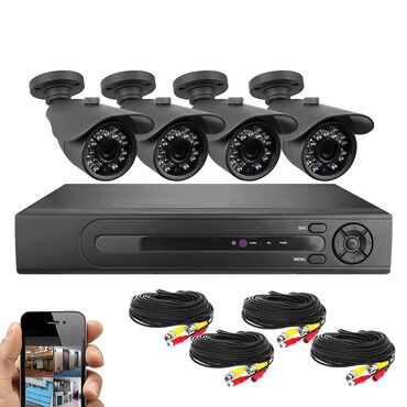 камера слежения: Комплект видеонаблюдения на 4 камеры с видеорегистратором Что