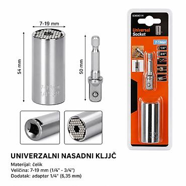KMT univerzalni nasadni ključ (gedora produžetak) 7–19 mm – model