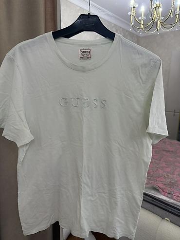 Kişi geyimləri: Futbolka, Guess, L, rəng - Ağ — 1
