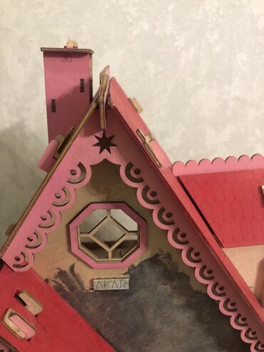 Игрушки: Деревянный кукольный домик с двумя этажами и мансардой. Высота -72 см at lalafo.kg — 6 Игрушки: Деревянный кукольный домик с двумя этажами и мансардой. Высота -72 см — 6