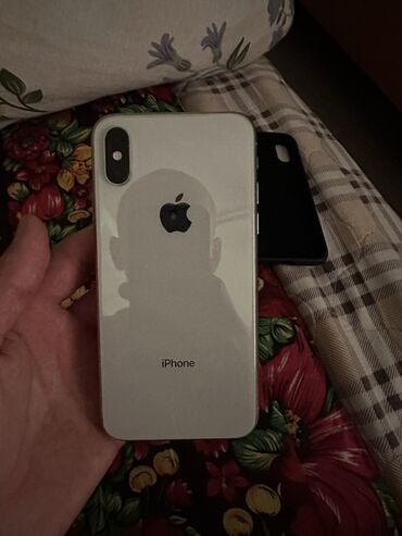 айфоно: IPhone X, Б/у, 64 ГБ, Белый, Чехол, 95 %