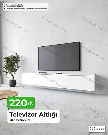 divar refleri: Televizor altlığı – asma model - Ölçülər: 35 × 40 × 220 sm - — 1