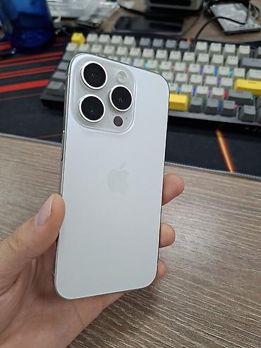 IPhone 15 Pro, Б/у, 256 ГБ, White Titanium, Коробка, 100 %