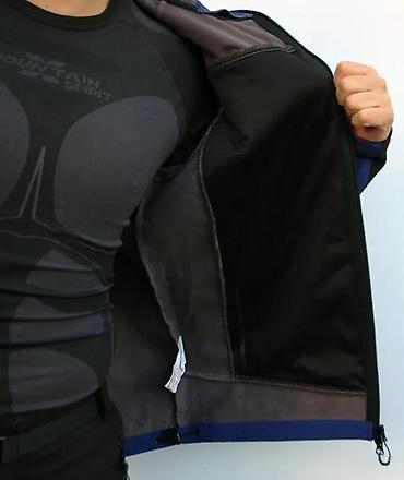 Jakne za prelazni period: Muška softshell jakna sa kapuljačom – plavo/crna - Materijal — 7
