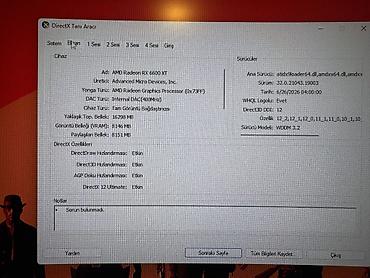 Masaüstü kompüterlər və iş stansiyaları: Ekran kartı: AMD RADEON RX6600XT MSI MECH 2x (Rtx3060 tan biraz — 5